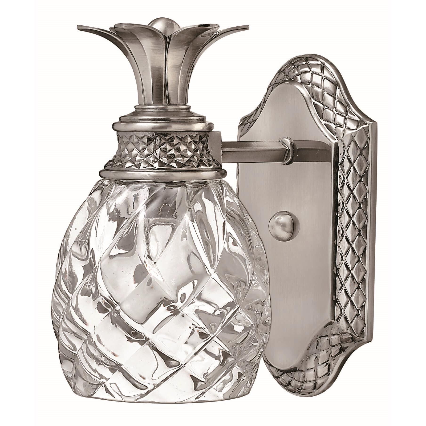 Shown in Polished Antique Nickel finish and Clear Optic glass